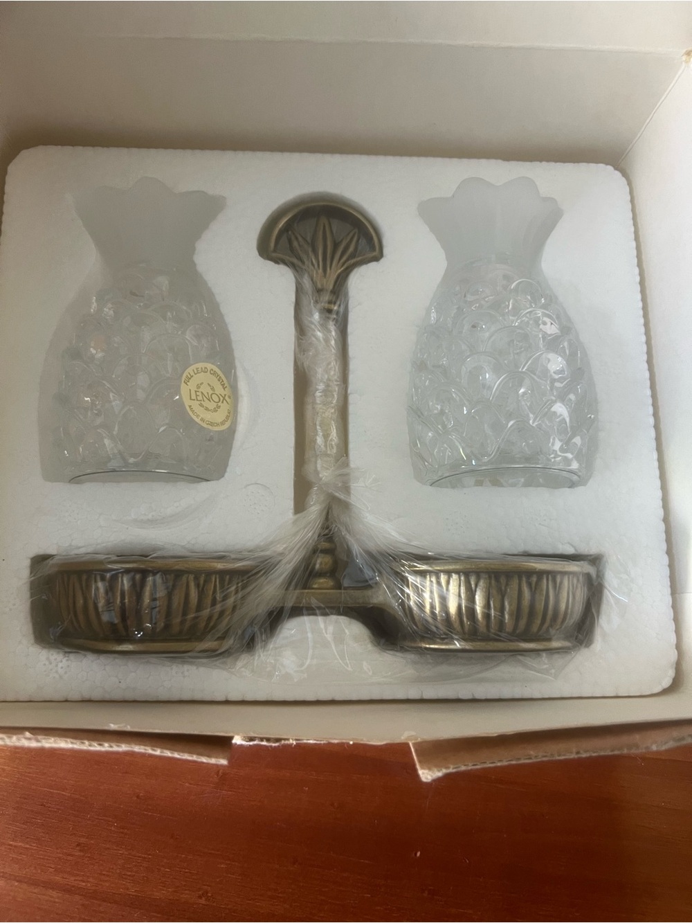 Lenox Crystal Hospitality Pineapple Salt and Pepper Shakers Set